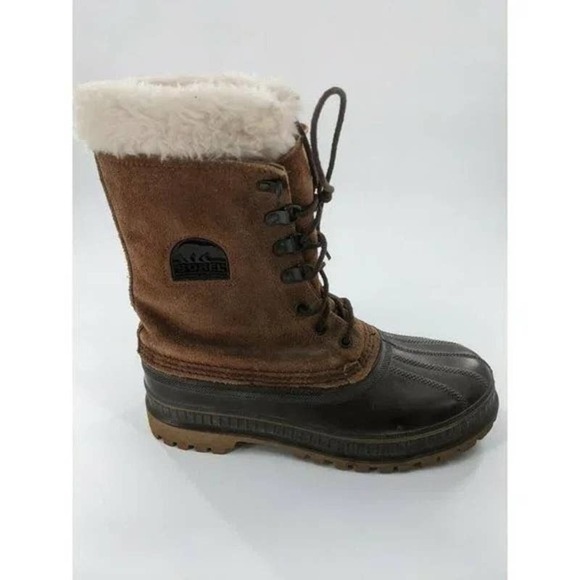 Sorel Lace Up Steel Shank Buffalo Insulated Snow Boots Men’s Size 7 Women’s 9 - Picture 1 of 10